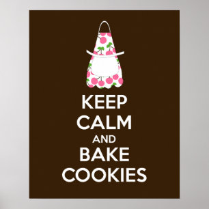 Affiche Conserver le calme et cuire des biscuits I