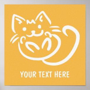 Affiche couleur personnalisée Cat Illustration