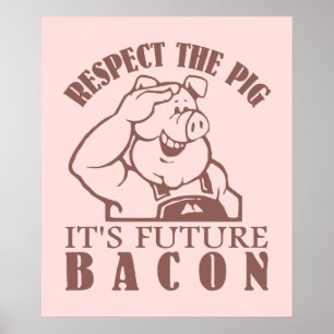Affiche couleur personnalisée PIG TO BACON