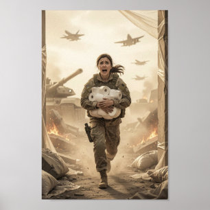 Affiche Courage dans le chaos et ironie silencieus