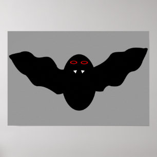 Affiche créative d'Halloween de chauve-souris vamp