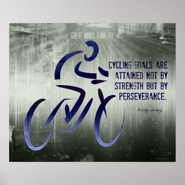 Affiche cycliste avec Citation de persévérance (Devant)