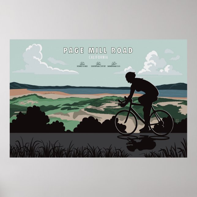 Affiche cycliste de Page Mill Road (Devant)