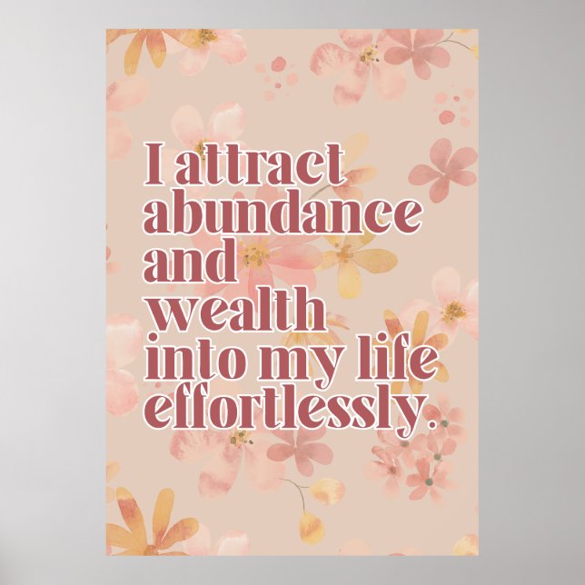 Affiche d'affirmation d'abondance (Devant)