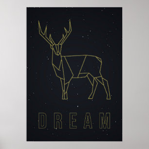 Affiche d'affirmation de rêve chevreuil jaune orig