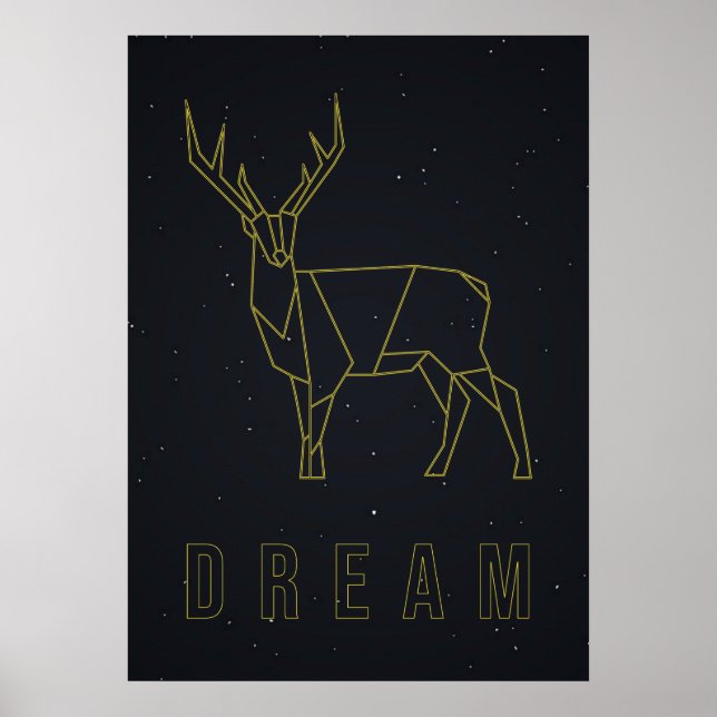 Affiche d'affirmation de rêve chevreuil jaune orig (Devant)