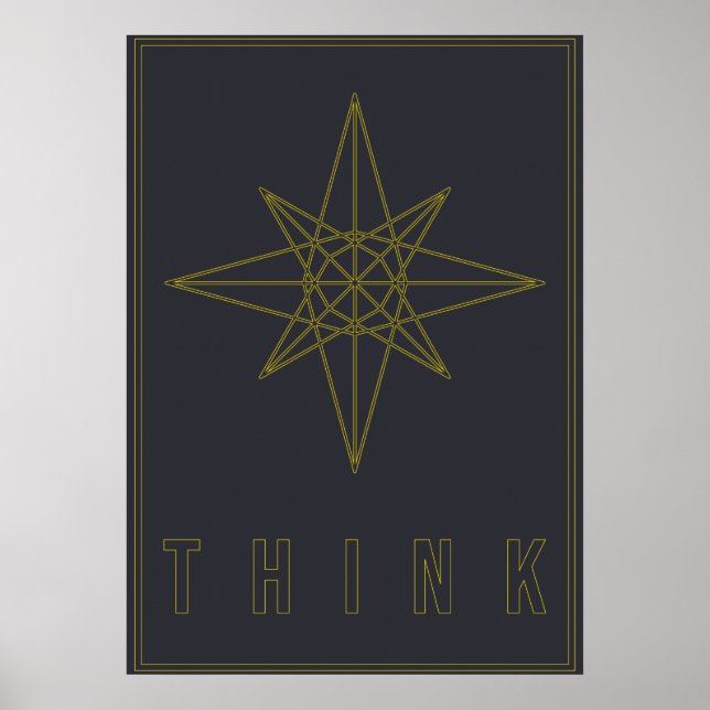 Affiche d'affirmation d'une étoile d'origami géomé (Devant)