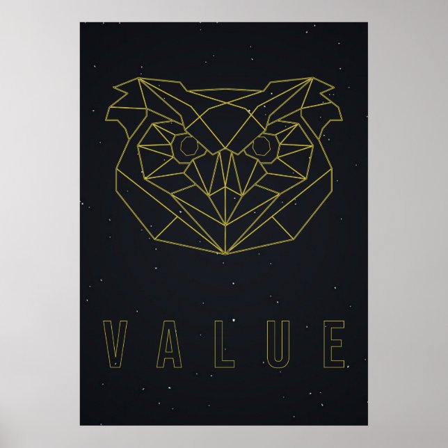 Affiche d'affirmation. valeur de hibou d'origami j (Devant)