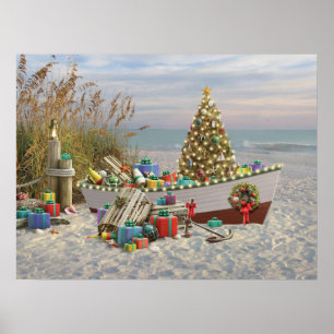 Affiche d'Alan Giana "Noel nautique"