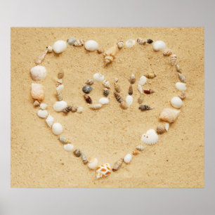 Affiche d'amour de coquillage
