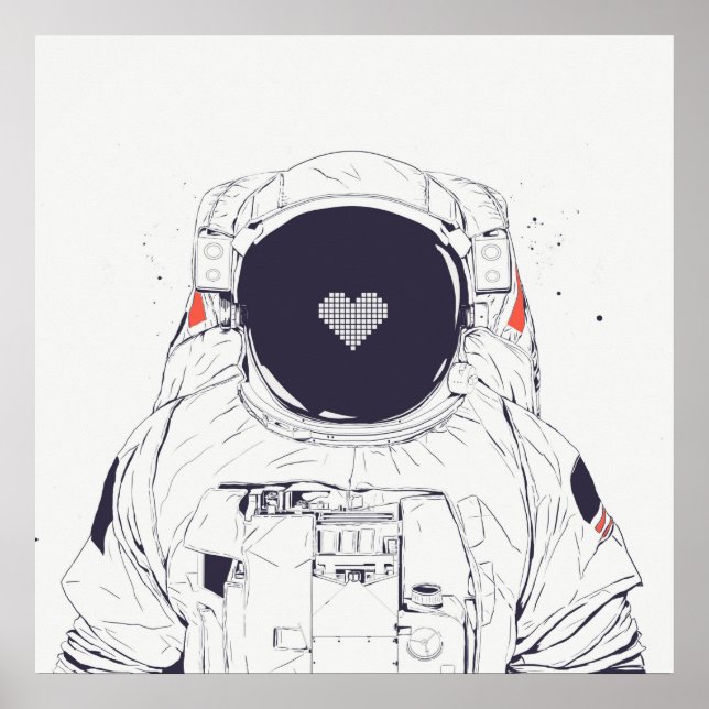 Affiche d'amour de l'astronaute (Devant)