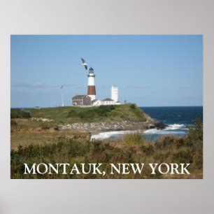 Affiche d'amour de mouette de phare de MONTAUK