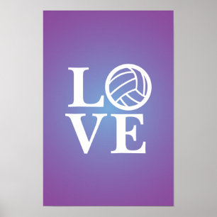 Affiche d'amour de volleyball