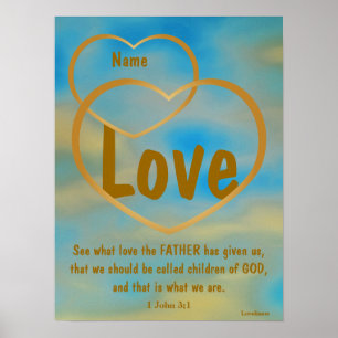 Affiche d'amour du Père Dieu -Personnaliser