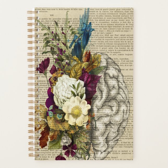 affiche d'anatomie du cerveau floral médical (Devant)
