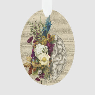 affiche d'anatomie du cerveau floral médical