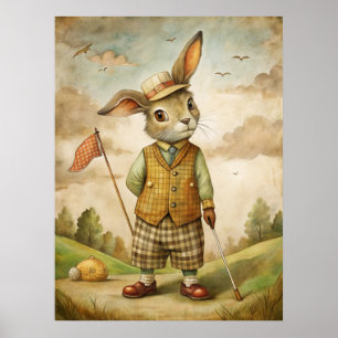 Affiche d'animal de golf
