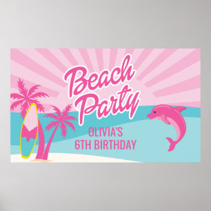 Affiche d'anniversaire de Pink Beach