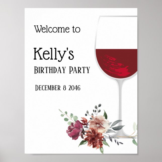 affiche d'anniversaire du vin (Devant)