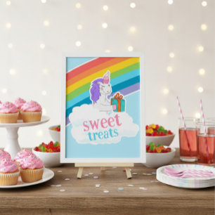 Affiche d'anniversaire Licorne Arc-en-ciel Sucreri