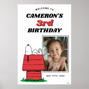 Affiche d'anniversaire Peanuts Snoopy niche pour c