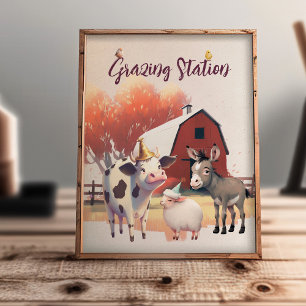 Affiche d'anniversaire pour les animaux de la ferm
