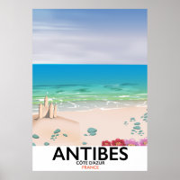 Affiche d'Antibes France Beach