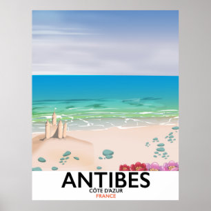 Affiche d'Antibes France Beach