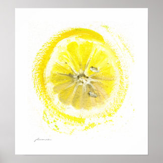 Affiche d'aquarelle au citron