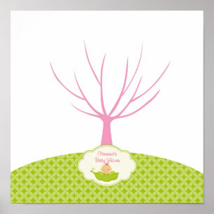Affiche d'arbre de livre d'or de Baby Shower de po