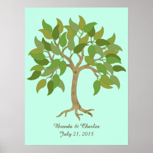 Affiche d'arbre de signature de mariage