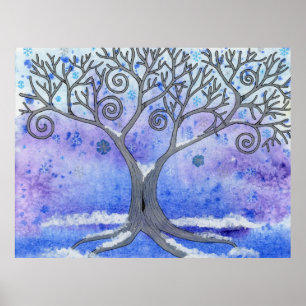 Affiche d'arbre d'hiver