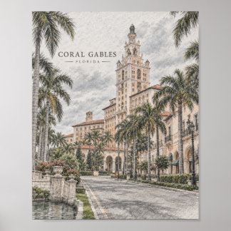 Affiche d'architecture de Coral Gables Floride #09