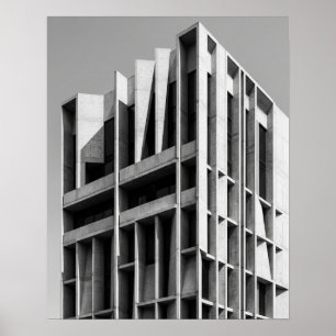 Affiche d'architecture moderne noir et blanc   Con