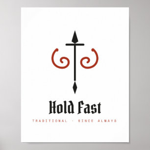 Affiche d'archive de force traditionnelle Hold Fas