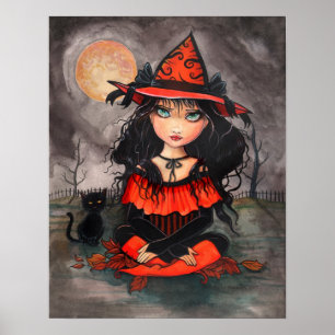 Affiche d'art à gros yeux gothiques Halloween
