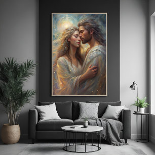 Affiche d'art à l'huile Rêveuse Romantique Amants
