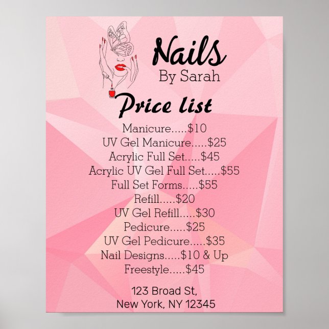 Affiche d'art à ongles (Devant)