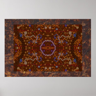 Affiche d'art aborigène australien sur le désert