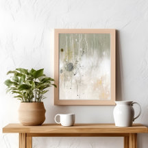 Affiche d'art abstrait contemporain neutre