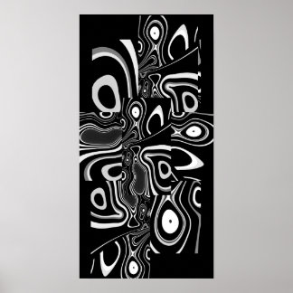 Affiche d'art abstrait ultra moderne noir blanc 3