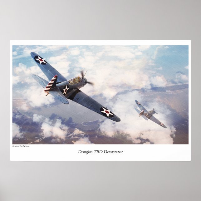 Affiche d'art aéronautique "Douglas TBD Devastator (Devant)