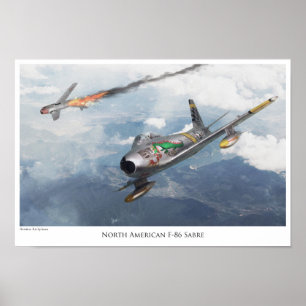 Affiche d'art aéronautique "F-86 Saber"