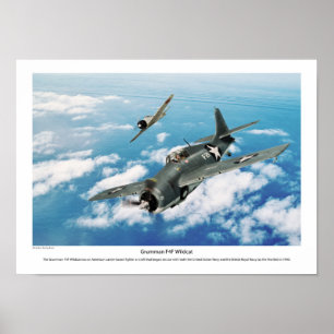 Affiche d'art aéronautique "Grumman F4F Wildcat"