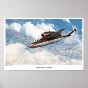 Affiche d'art aéronautique "Heinkel He 162"