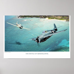 affiche d'art aéronautique "La bataille de Guadalc