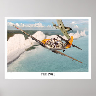 Affiche d'art aéronautique "Messerschmitt Bf 109"