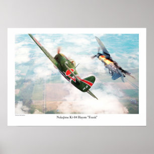 Affiche d'art aéronautique "Nakajima Ki-84疾風 "Fran