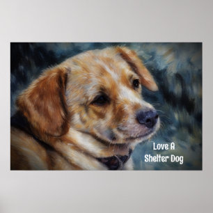 Affiche d'art "Aimez un chien de refuge"