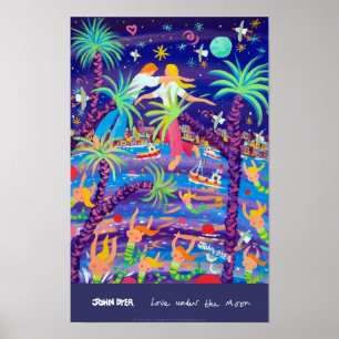 Affiche d'art : Amour sous la lune